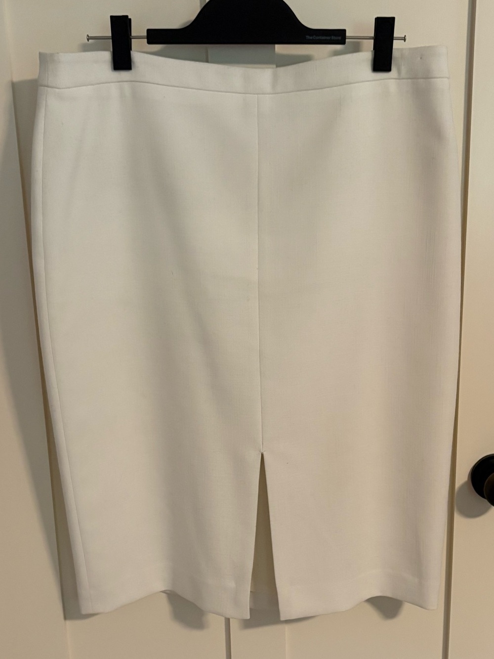 Ann Taylor White Pencil Skirt with Center Front Slit